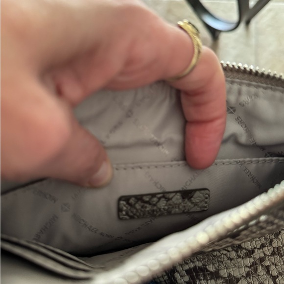 Michael Kors Black and Gray Snake Print Pouch/clutch/wristlet - Picture 6 of 6